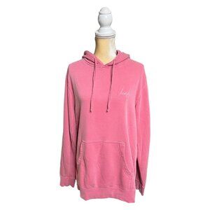 Kinky Brooklyn Girl Pink Pullover Hoodie Size M Medium Embroidered